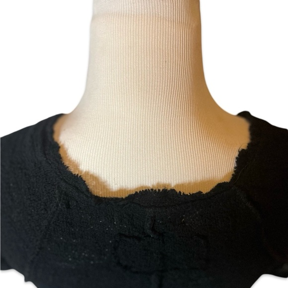 Free People We. The. Free Women’s Inside Out Distressed Hem Knitted Black Tee - Picture 11 of 11